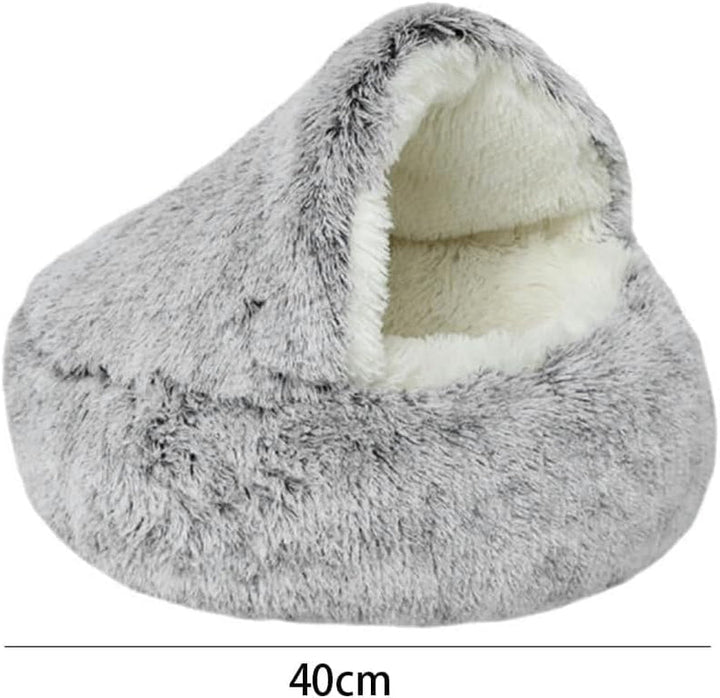 Pat pentru pisici 50CM, pufos și drăgălaș pentru câini, pat rotund pentru animale de companie, pat pentru pisici, peșteră pentru iarnă, pat semi-închis în formă de gogoașă, mare, potrivit pentru câini și pisici