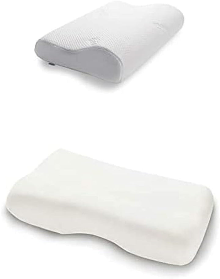 TEMPUR Original Sleeping Pillow Memory Foam, Pernă ergonomică de susținere a gâtului pentru cei care dorm lateral și pe spate, Fermă, M (50 X 31 X 10/7 Cm), Alb Perne ortopedice cervicale Naty Shop Pachet cu husă de pernă, bej L (50 X 31 X 11.5/8.5 Cm)