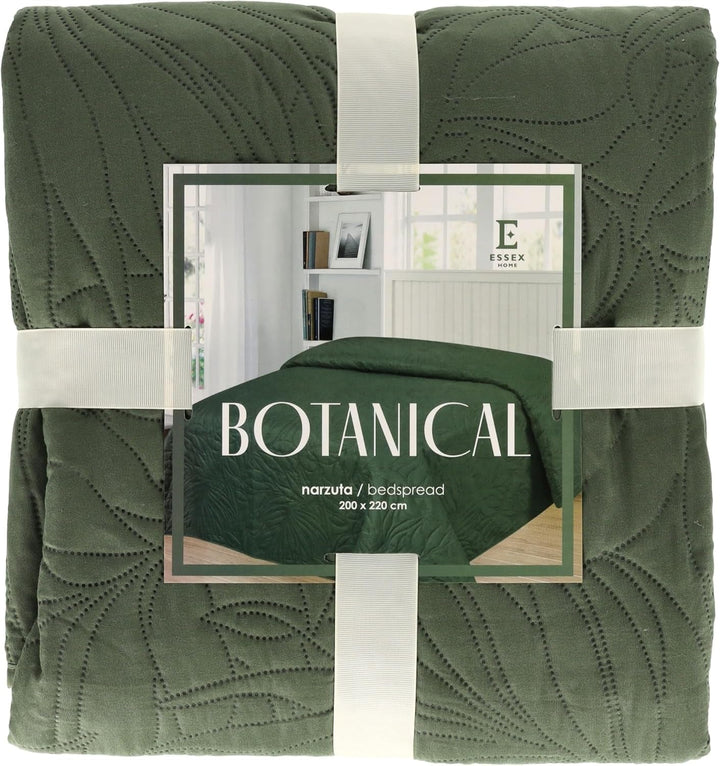 ESSEX - Cuvertură de pat 200 X 220 cm, ideală pentru dormitor, cuvertură de pat moale și confortabilă, matlasare modernă - Botanică, verde Paturi si Cuverturi Besuche den ESSEX-Store Verde (botanic) 200 X 220 Cm