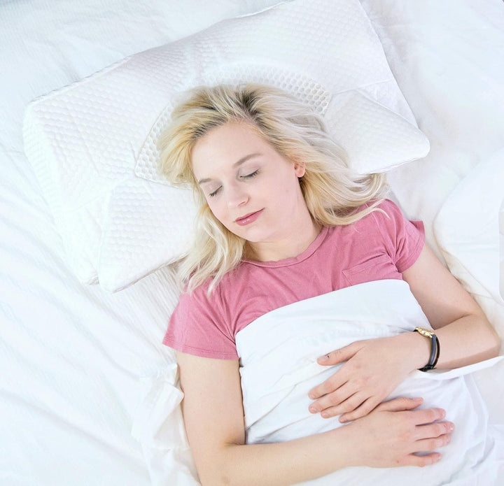 Elviros pernă ortopedică din spumă de memorie, pernă cu glisieră laterală pernă de susținere a gâtului, pernă pentru dureri de gât, pernă ergonomică de dormit pentru dureri de gât și umăr, 64 X 12,5/10,5 X 38Cm Perne ortopedice cervicale Naty Shop