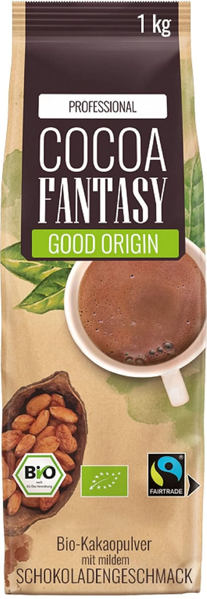 Cocoa Fantasy Hot Choc Powder, 1 kg pudră de cacao pentru ciocolată caldă, 15% conținut de cacao Naty Shop