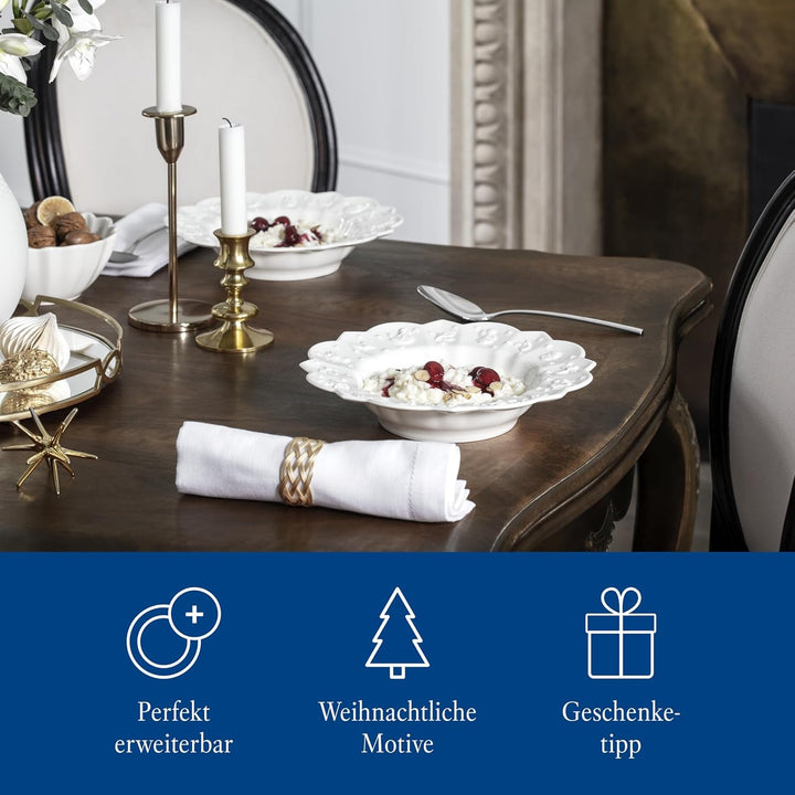 Villeroy & Boch – Toy'S Delight Royal Classic Geschirr-Set 12 Teilig Weiß, Spülmaschinenfest, Mikrowellensicher, Teller, Tellerset, Geschirrset 4 Personen, Weihnachtsgeschirr Toys, Premium Porcelain Seturi vesela masa Naty Shop