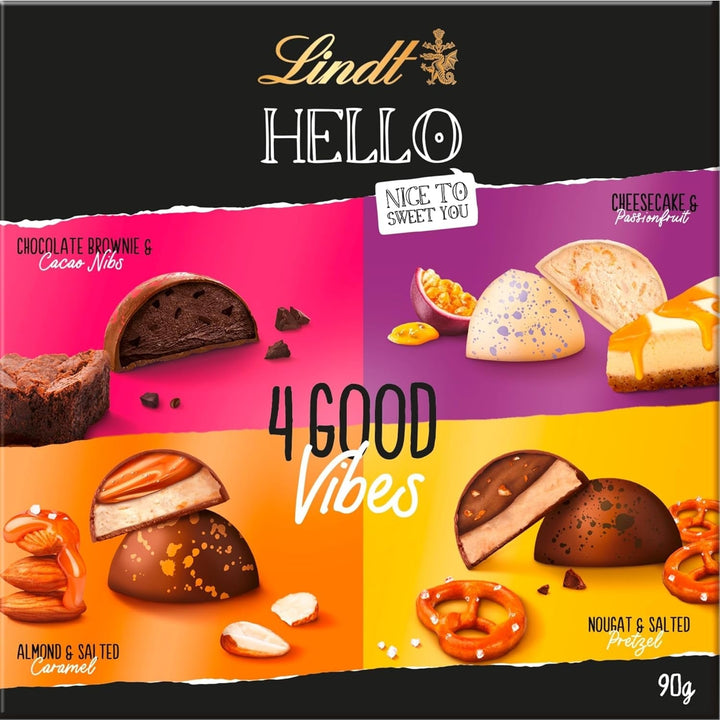 Ciocolată Lindt HELLO 4 Good Vibes, 90 grame, 4 ciocolate HELLO Naty Shop Default Title