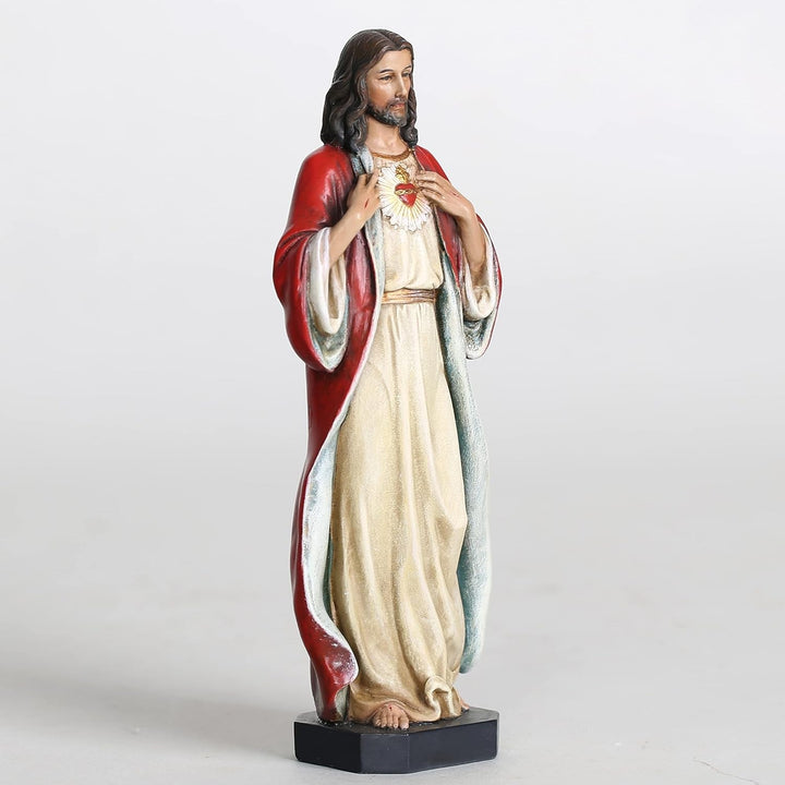BC Statuie catolică Sacra Inimă a lui Isus, Isus Hristos, cadouri religioase, decorațiuni interioare inspiratoare, 15,2 cm înălțime, pictată manual de Buildclassic Statuete si sculpturi Naty Shop
