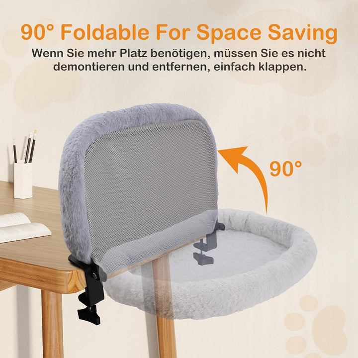 Trhillsbrad Pat suspendat pentru pisici Pat pliabil la 90° Șezlong pentru pisici Hamac pentru pisici Coș pentru pisici pentru dormit Pat hamac pentru pisici 59 x 38 cm până la 11 kg