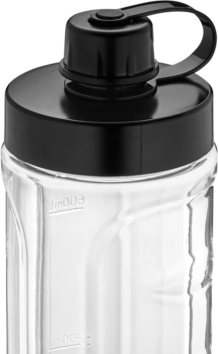WMF Küchenminis Smoothie-To-Go, Mini Standmixer Mit Zwei Mix-/Trinkbehältern 0,6L, Mixer Hochleistungsmixer 300 W, Edelstahl Matt, Schwarz Bucatarie Naty Shop