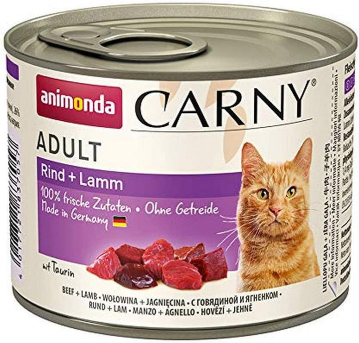 Animonda Carny Adult Hearty Variation (12 X 400 G), hrană umedă pentru pisici adulte, hrană umedă cu 100% ingrediente din carne proaspătă, hrană pentru pisici fără cereale și zahăr