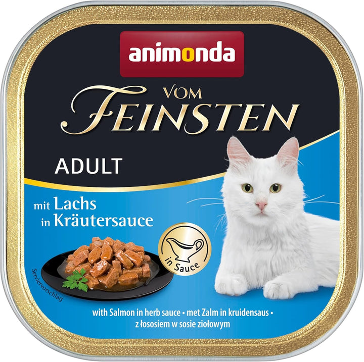 Animonda Vom Feinsten Adult Sauce Variety (32 X 100 G), hrană umedă pentru pisici adulte, hrană pentru pisici fără cereale și zahăr, bucăți fragede într-un sos delicios