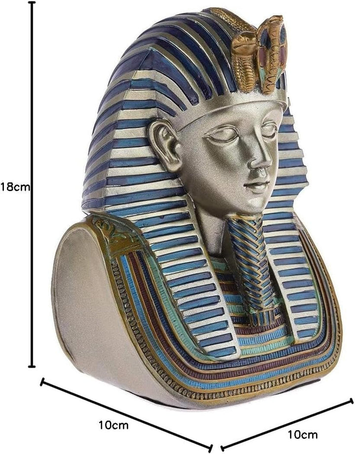 - Bust Faraon Ramses II 18 cm - decor egiptean - figura decor Egipt antichitate - figura statuie zeu - bust egiptean de aur - idee cadou originală pentru interior Statuete si sculpturi Naty Shop