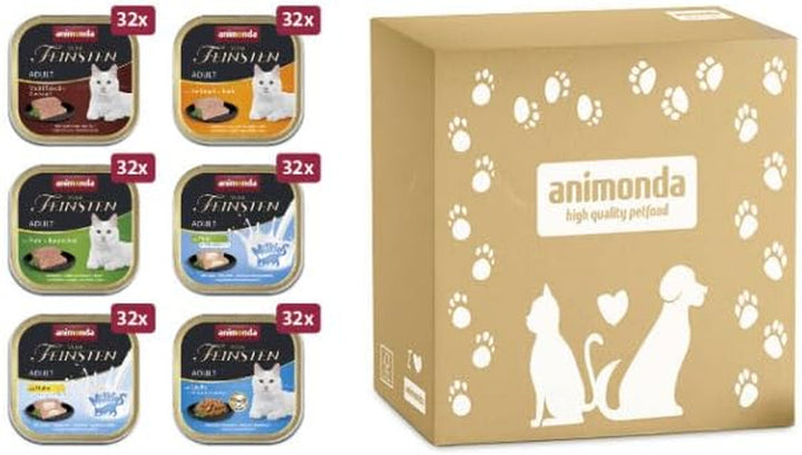 Animonda Vom Feinsten Adult Sauce Variety (32 X 100 G), hrană umedă pentru pisici adulte, hrană pentru pisici fără cereale și zahăr, bucăți fragede într-un sos delicios