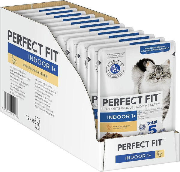 Pungi porționate pentru pisici PERFECT FIT™ pentru interior cu pui 12 X 85G