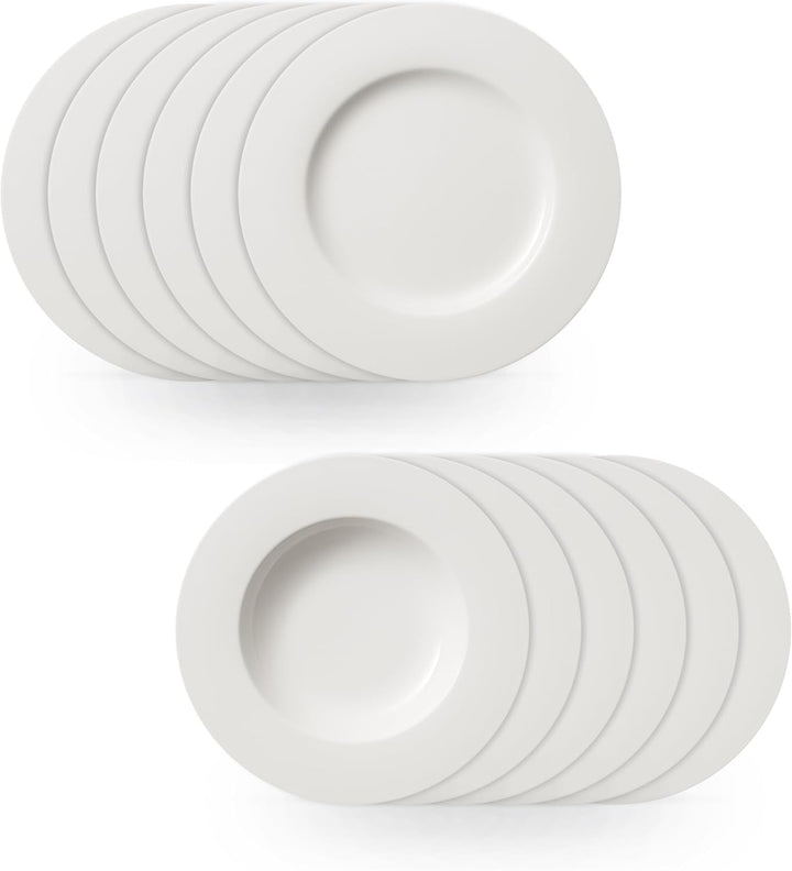Villeroy & Boch – Twist White Geschirrset 30 Teilig Für 6 Personen, Spülmaschinenfest, Mikrowellensicher, Teller Set, Geschirr, Tafelservice, Kombiservice, Modernes Service Aus Porzellan Seturi vesela masa Naty Shop Teller-Set | Für 6 Personen