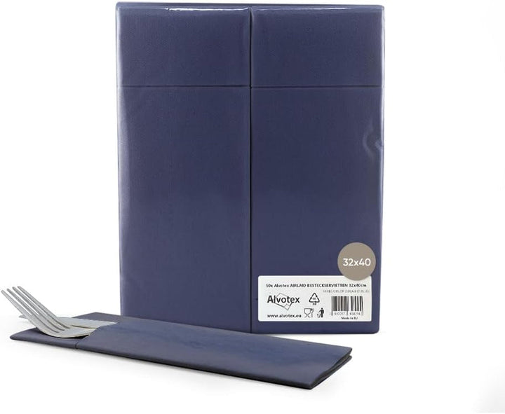 Airlaid 50 de șervețele pentru tacâmuri pungi pentru tacâmuri, asemănătoare țesăturii, șervețel de unică folosință de înaltă calitate, Bordeaux, 32X40 Cm