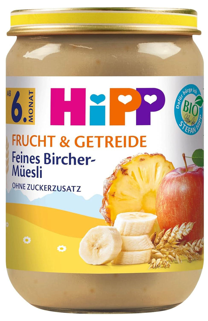 Hipp Pere-Banane cu biscuiți, pachet de 6 (6 X 190 grame) Mama si Copilul Naty Shop 6 x 190 grame Muesli de mesteacăn