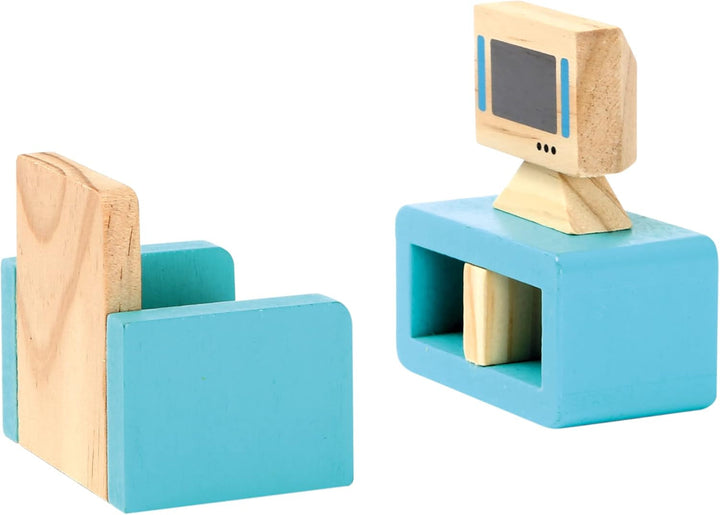 Casă de păpuși Bino, jucărie pentru copii de la 3 ani, jucărie pentru copii (casă mare de păpuși din lemn, 41 piese, 2 niveluri de joc, casă de joacă luxoasă cu accesorii și decorațiuni reale), multicoloră Casute de papusi Naty Shop