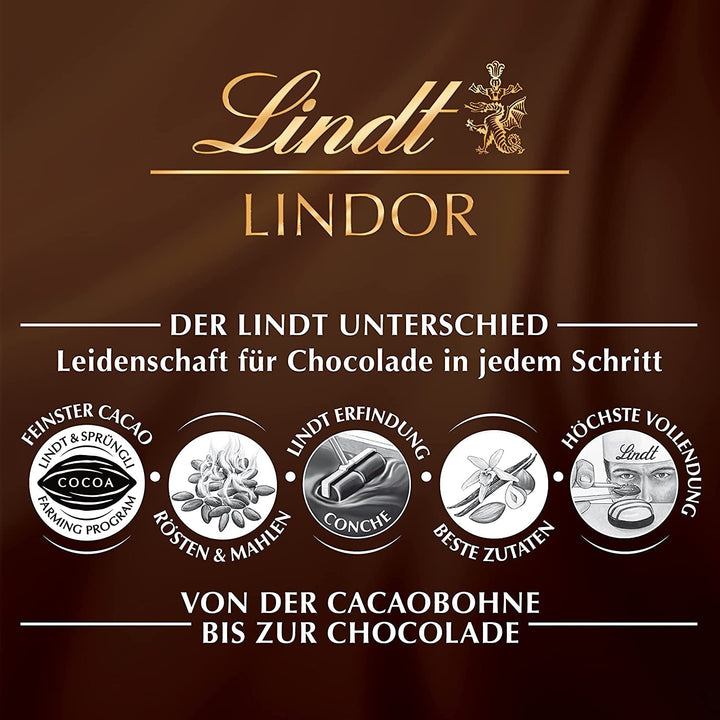Lindt Schokolade LINDOR Eier Mix | 254 G | 55 X LINDOR Eier Mit Zartschmelzender Füllung in Den Sorten Milch, Weiß Und 45% Feinherb | Oster Schokolade | Schokoladengeschenk | Ostereier | Schokoeier Naty Shop