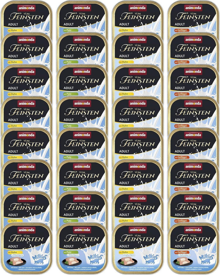 Animonda Vom Feinsten Adult Sauce Variety (32 X 100 G), hrană umedă pentru pisici adulte, hrană pentru pisici fără cereale și zahăr, bucăți fragede într-un sos delicios