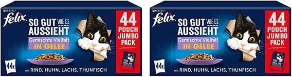 as good as it looks varietate mixtă în jeleu hrană umedă pentru pisici 44X85G săculeți (pachet cu 2)