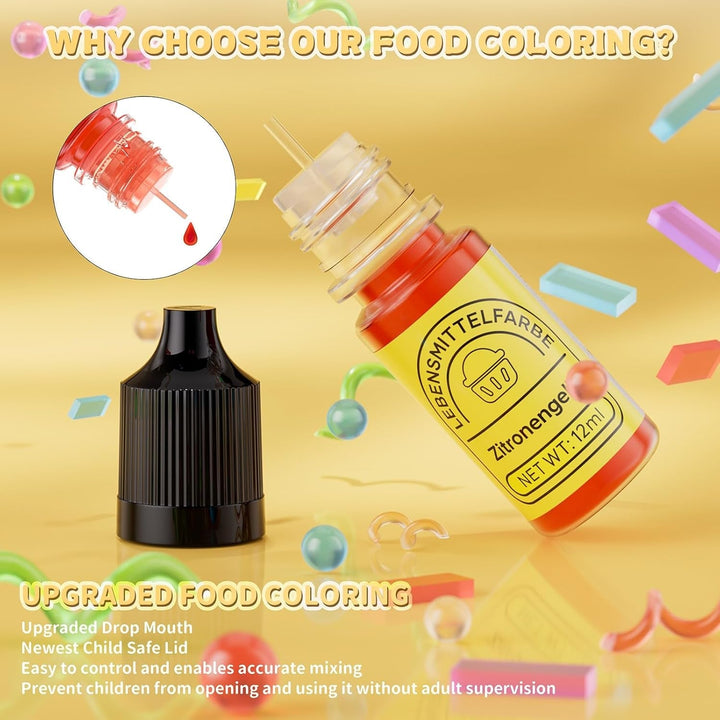 Colorant alimentar 6 culori x 12 ml, colorant alimentar lichid foarte concentrat pentru copt, set de coloranți alimentari pentru fondant, prăjituri de Crăciun, macarons, gogoși, fursecuri (curcubeu)