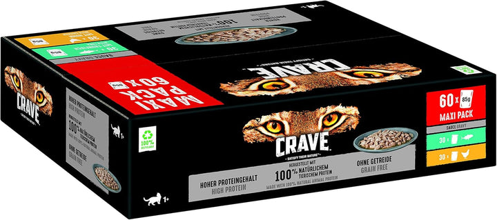 CRAVE pisică porție săculeț sos cu pui 28 X 85G