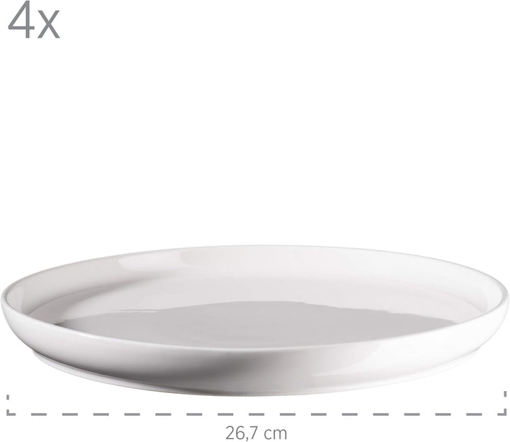 MÄSER 931617 Serie Finaro Geschirr Set Für 4 Personen in Gastronomie-Qualität, Skandinavisches Design, 16-Teiliges Kombiservice, Weiß, Durable Porzellan Seturi vesela masa Naty Shop