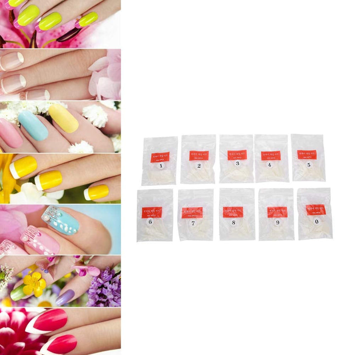 500 de bucăți de vârfuri de unghii false, vârfuri de unghii naturale artificiale franceze pentru manichiură, L, unghii false DIY, gel UV oval, accesorii pentru unghii pentru femei și fete (culoare naturală)