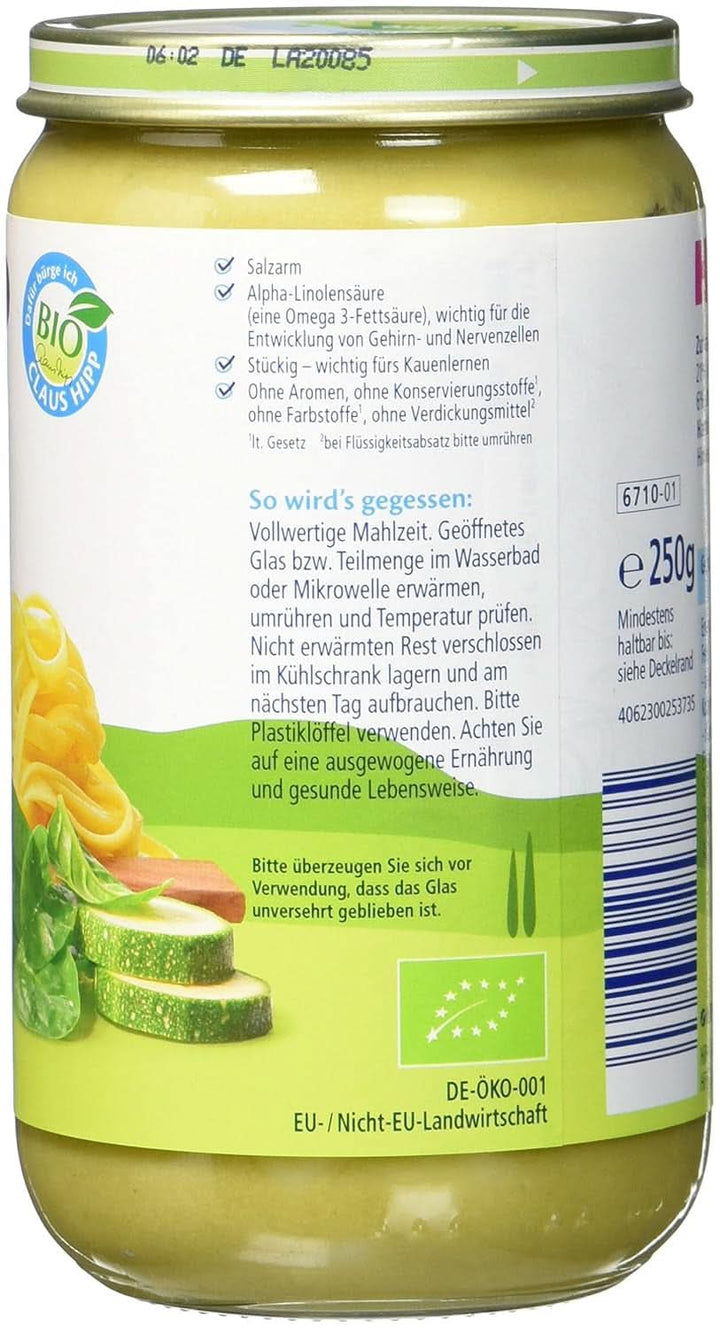 Hipp Pasta Bambini - Tagliatelle în sos de spanac și brânză, pachet de 6 (6 X 250 grame) Mama si Copilul Naty Shop