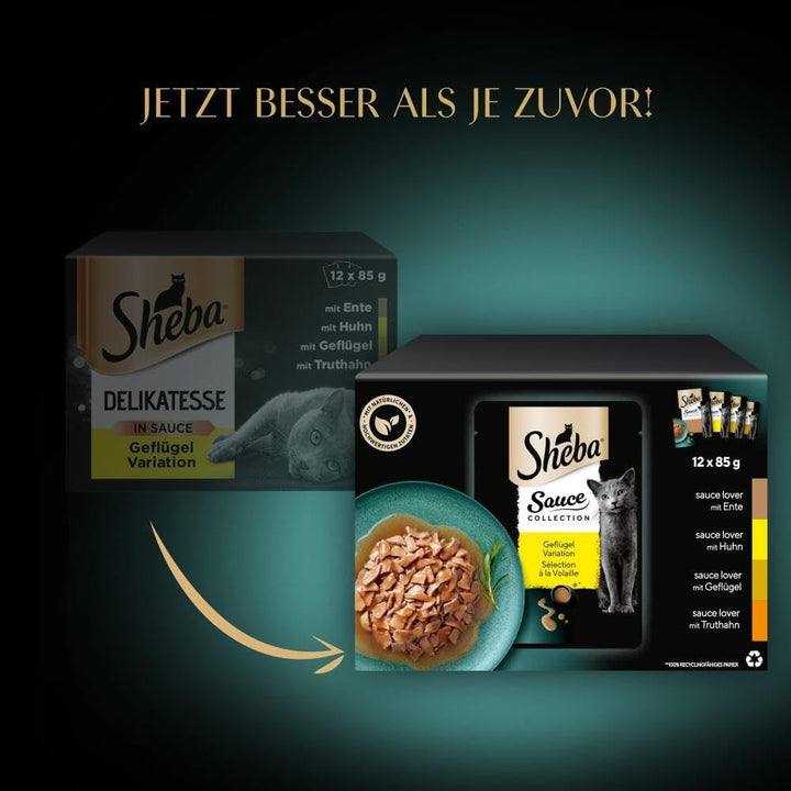 SHEBA pungi porție hrană umedă Multipack Sauce Collection Poultry Variation 4 X 12 X 85G