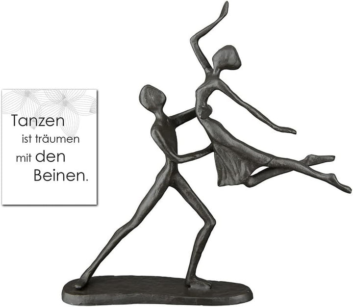 Casablanca Deco Sculptură Figura Statuie cuplu dansator - Fier Culoare: maro Înălțime 17,5 cm Lățime 20 cm Motiv cuplu - decor, artă, cadou, living Statuete si sculpturi Naty Shop