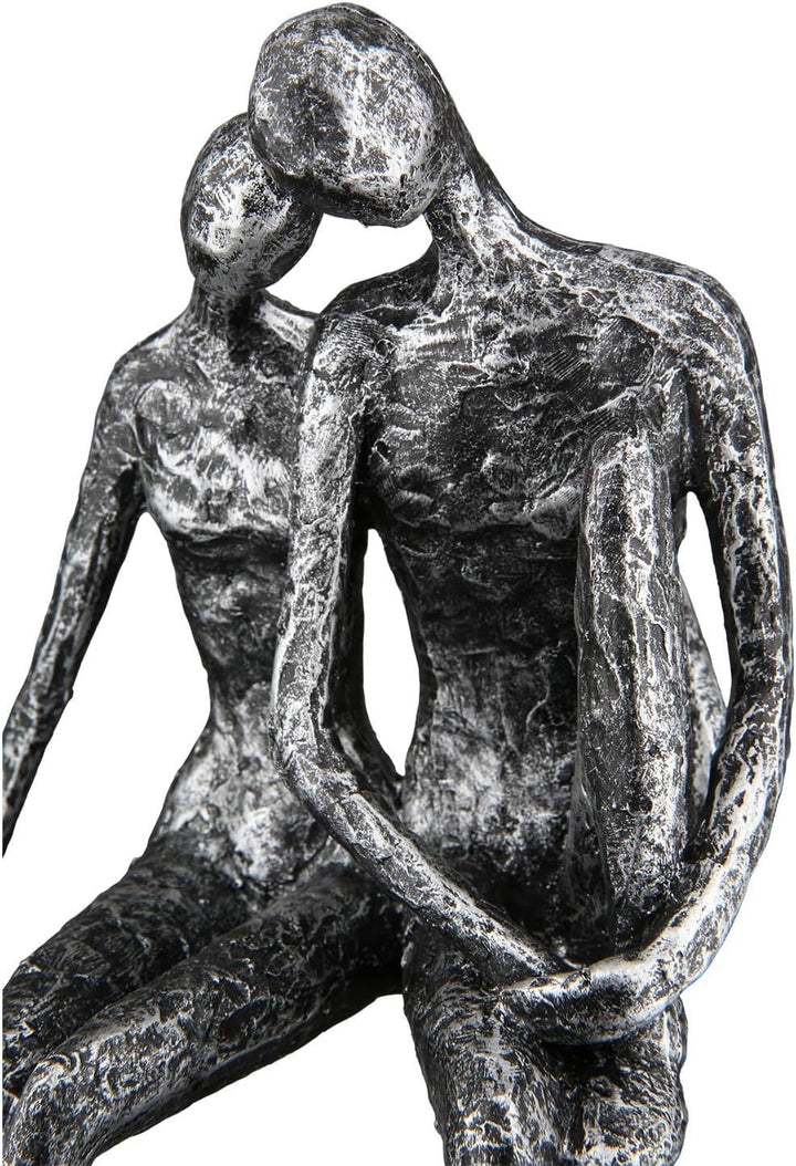 Casablanca Sculptură - Figurină decorativă Cuplu - Poliresină - Culoare: argint antic Înălțime 25 cm Statuete si sculpturi Naty Shop