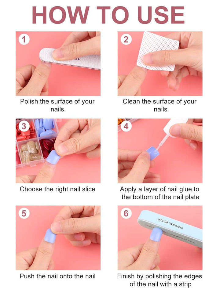 EBANKU 576 bucăți unghii scurte prin presare cu lipici de unghii, 12 culori unghii artificiale mate scurte, 8 unghii artificiale strălucitoare scurte, 4 unghii artificiale cu sclipici