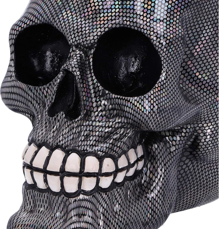 Craniu din plasă de pește argintiu holografic Ornament craniu din plasă de pește argintiu holografic, argintiu, 16,5 cm Statuete si sculpturi Naty Shop