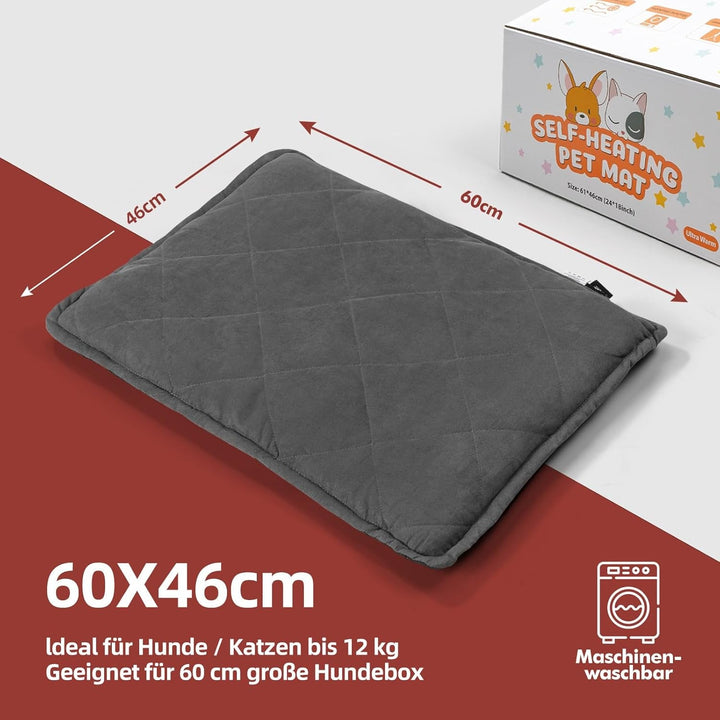 Pătură autoîncălzitoare Mora Pets pentru pisici, Pătură încălzitoare pentru pisici, Pătură ultra-călduroasă autoîncălzitoare pentru pisici fără electricitate, Covoraș încălzitor lavabil, Gros și moale, Dimensiune: 61 x 46 cm