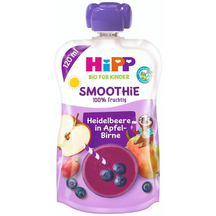 Hipp BIO Smoothie cu mere, piersici, banane cu băutură de ovăz, 120 ml, pachet de 6 (6 x 120 ml) Mama si Copilul Naty Shop 6 x 120 ml Mere si pere