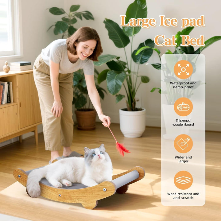 Tablă de zgâriat pentru pisici, scaun pentru pisici impermeabil, rezistent la umiditate și durabil, design curbat la 160 de grade care permite pisicilor să doarmă confortabil pentru a preveni umezeala