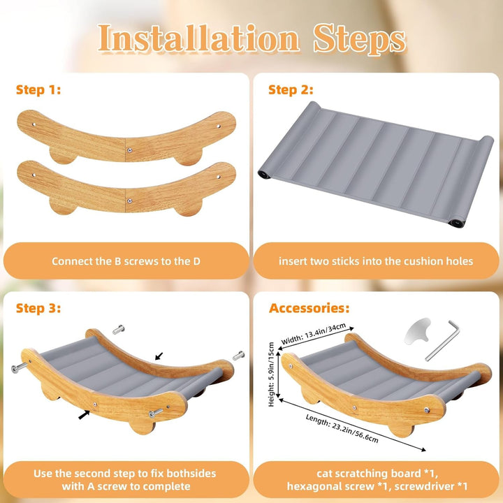 Tablă de zgâriat pentru pisici, scaun pentru pisici impermeabil, rezistent la umiditate și durabil, design curbat la 160 de grade care permite pisicilor să doarmă confortabil pentru a preveni umezeala