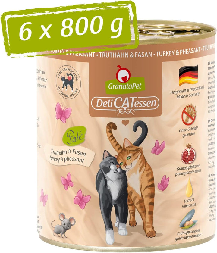 Granatapet Delicatessen Chicken PUR, hrană umedă pentru pisici, hrană fără cereale & fără zahăr adăugat, hrană pentru pisici cu conținut ridicat de carne & uleiuri de înaltă calitate, 6 X 400 G