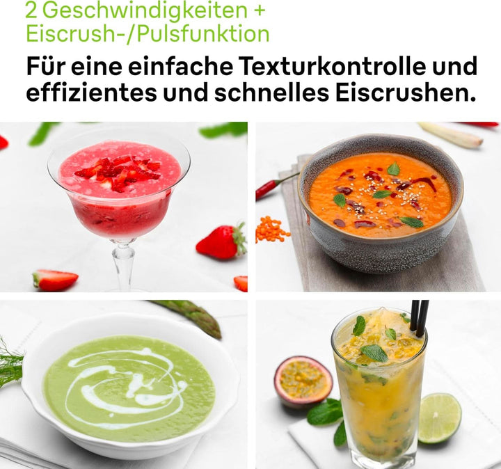 Braun Powerblend 1 JB1050WH - Standmixer Mit 1,5 L Glas-Mixaufsatz, Küchenhelfer Zum Zerkleinern, Pürieren & Mixen, Ice-Crush-Funktion, 2 Geschwindigkeiten, 600 Watt, Weiß Bucatarie Naty Shop