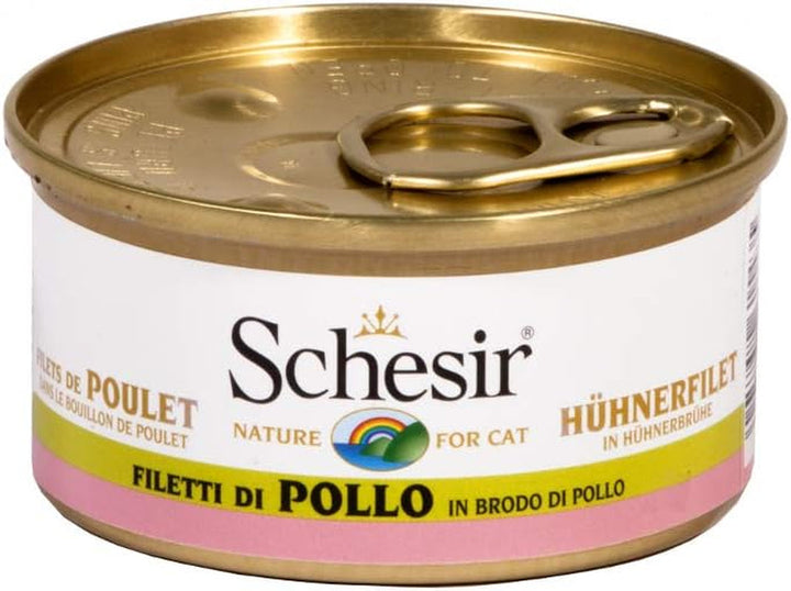 Cat in broth file de pui, hrană pentru pisici umedă în propriul bulion de gătit, 24 cutii X 70 G