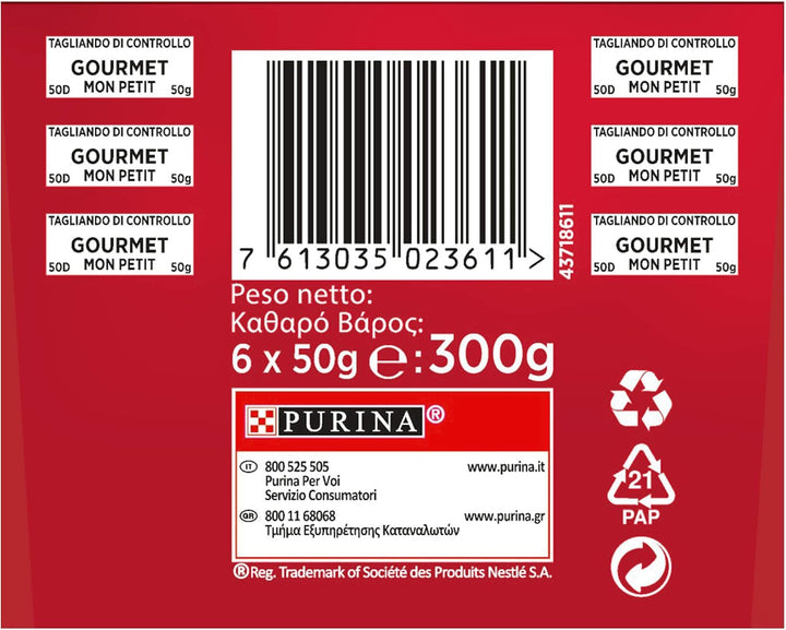 Purina Mon Petit Moisture Cat cu carne de vită, ficat, vânat, 48 pungi la 50 G