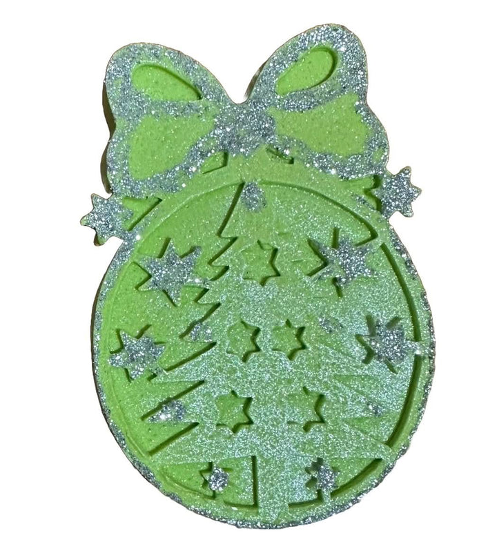 Decoratiune comestibila din zahar, Glob de brad, verde Nati Shop