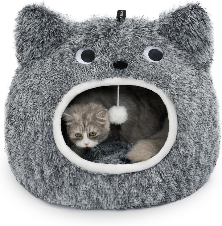 CATISM Pat pentru pisici, pat lavabil, loc de dormit pentru pisici, pernă de pluș pentru animale de companie, casă, pernă pufoasă, pisoi, cățeluș, pat drăgălaș pentru animale de companie