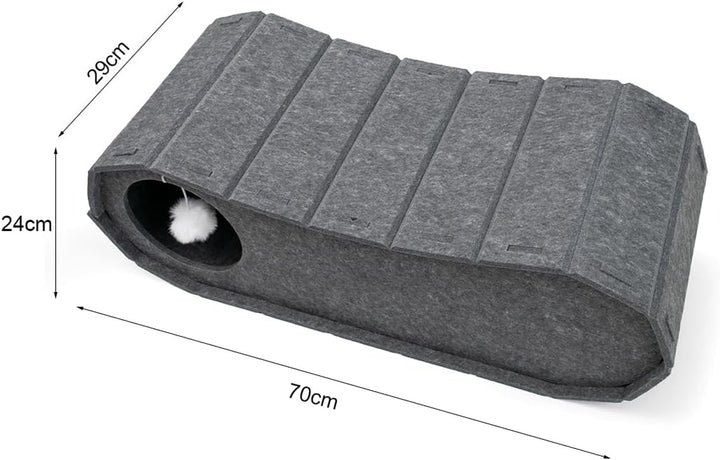 Pat pliabil pentru pisici Beowanzk – Peșteră interioară pentru ascuțirea ghearelor, odihnă, joacă, ascunzătoare acoperită