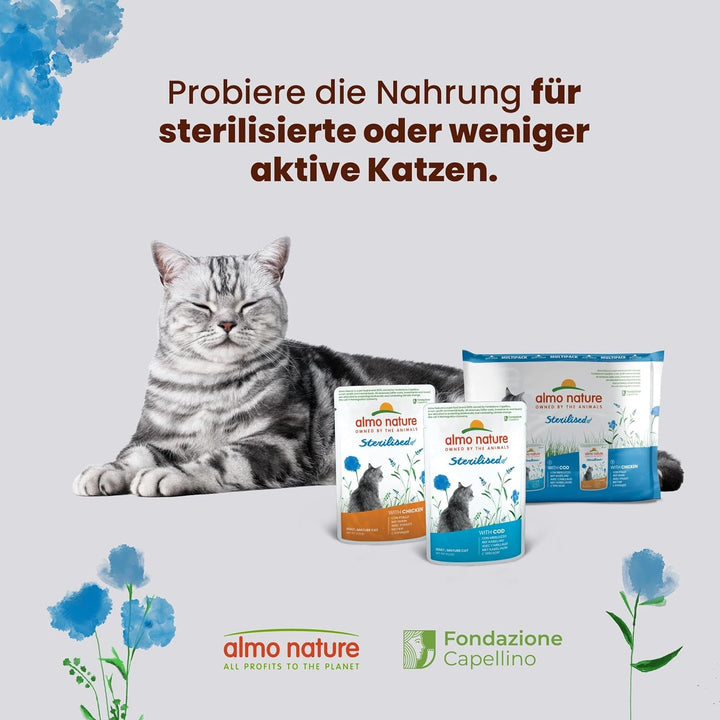 Almo Nature Holistic Sterilised - Hrană umedă pentru pisici sterilizate - cu pui - 70G, pachet de 30