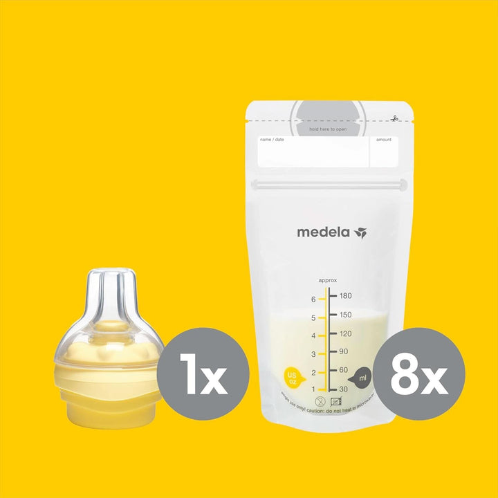 Medela Store & Feed Set | Sticle pentru depozitarea laptelui matern, tetină Calma, pungă pentru lapte matern | Fără Bpa Accesorii Hrana si Alaptare Bebe Naty Shop