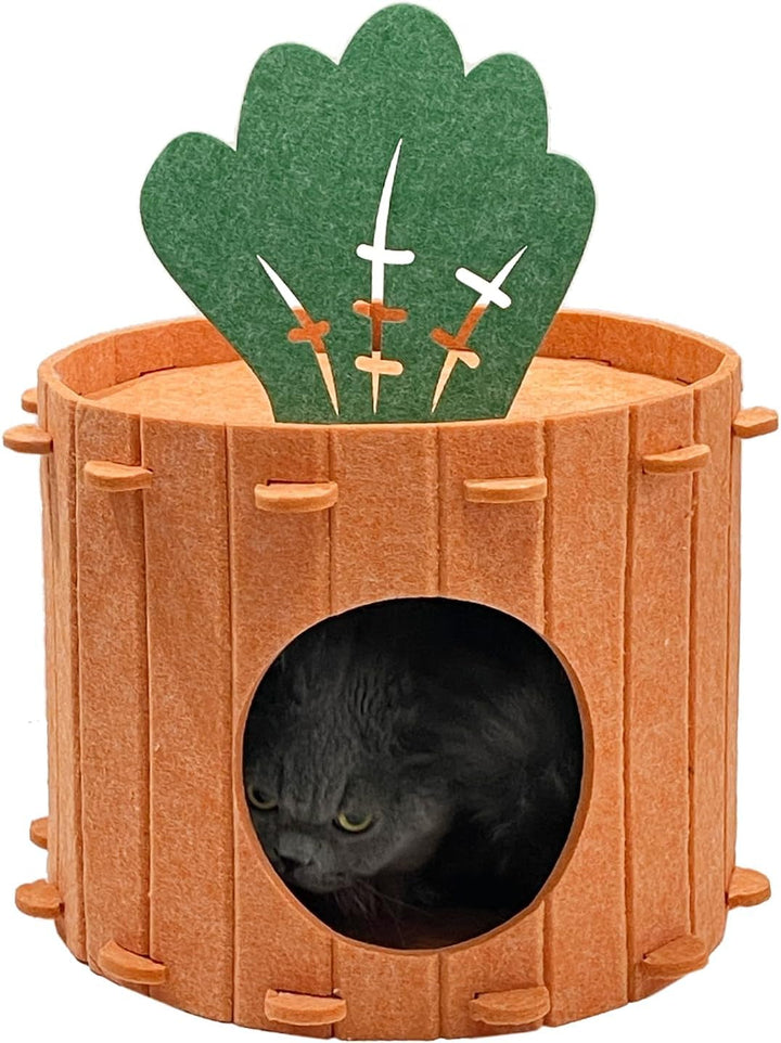 Paturi versatile pentru pisici, semi-curgătoare, cu morcovi, glisoare confortabile din pâslă pentru interior și exterior, paturi relaxante pentru pisici Carnation