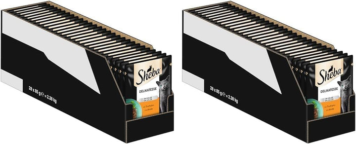 SHEBA săculeți hrană umedă pentru pisici delicatesă în jeleu cu ton Msc certified 28 X 85G