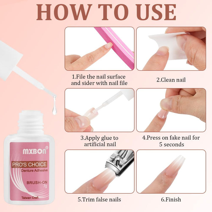 Set de 240 de vârfuri pentru unghii false, unghii false franțuzești pentru lipit, set de unghii franțuzești cu presă, 12 mărimi, unghii false cu lipici pentru femei și bărbați (alb nud mediu migdală)