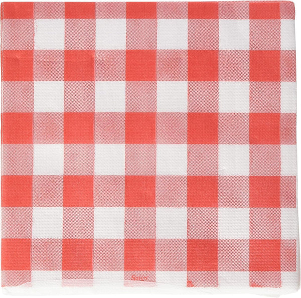 Șervețele Pro 40 X 40, 2 straturi, 1/4 fold, 50 șervețele, punta-punta, carouri, roșu