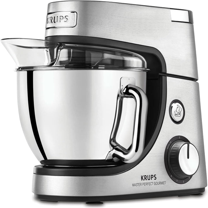 Robot de bucătărie Krups KA631D Master Perfect Gourmet | 1100 wați | 8 viteze | Bol din oțel inoxidabil de 4,6 litri | 5 accesorii: set de coacere, bol flexibil, unitate de mărunțire | oțel inoxidabil periat Mama si Copilul Naty Shop